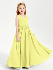 Elegant Sleeveless Junior Bridesmaid Dresses Daffodil