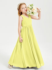 Elegant Sleeveless Junior Bridesmaid Dresses Daffodil