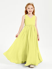 Elegant Sleeveless Junior Bridesmaid Dresses Daffodil