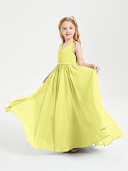 Elegant Sleeveless Junior Bridesmaid Dresses Daffodil