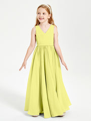 Elegant Sleeveless Junior Bridesmaid Dresses Daffodil