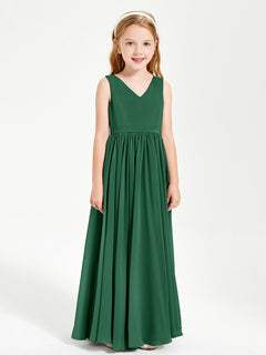 Elegant Sleeveless Junior Bridesmaid Dresses Dark Green