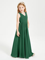 Elegant Sleeveless Junior Bridesmaid Dresses Dark Green