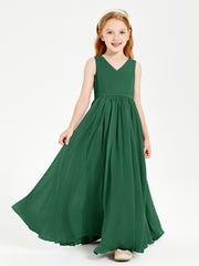 Elegant Sleeveless Junior Bridesmaid Dresses Dark Green