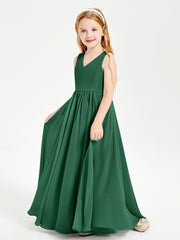 Elegant Sleeveless Junior Bridesmaid Dresses Dark Green