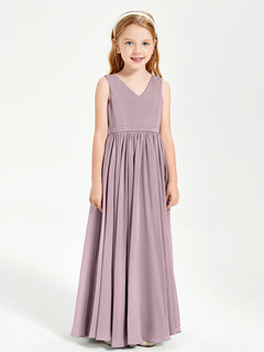 Elegant Sleeveless Junior Bridesmaid Dresses Dusk