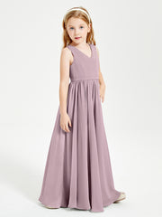 Elegant Sleeveless Junior Bridesmaid Dresses Dusk