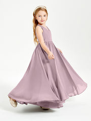 Elegant Sleeveless Junior Bridesmaid Dresses Dusk