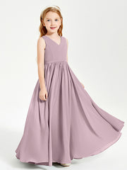 Elegant Sleeveless Junior Bridesmaid Dresses Dusk