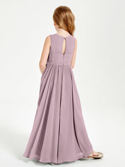 Elegant Sleeveless Junior Bridesmaid Dresses Dusk