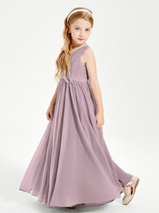 Elegant Sleeveless Junior Bridesmaid Dresses Dusk