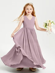 Elegant Sleeveless Junior Bridesmaid Dresses Dusk