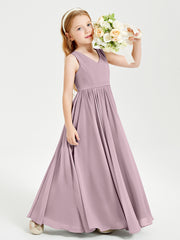 Elegant Sleeveless Junior Bridesmaid Dresses Dusk