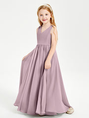 Elegant Sleeveless Junior Bridesmaid Dresses Dusk