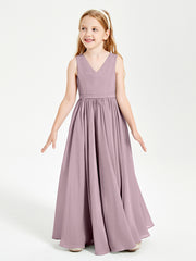 Elegant Sleeveless Junior Bridesmaid Dresses Dusk