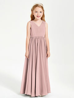 Elegant Sleeveless Junior Bridesmaid Dresses Dusty Rose