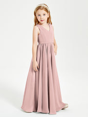 Elegant Sleeveless Junior Bridesmaid Dresses Dusty Rose