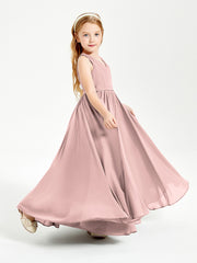 Elegant Sleeveless Junior Bridesmaid Dresses Dusty Rose