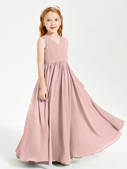 Elegant Sleeveless Junior Bridesmaid Dresses Dusty Rose
