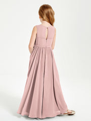 Elegant Sleeveless Junior Bridesmaid Dresses Dusty Rose