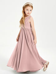 Elegant Sleeveless Junior Bridesmaid Dresses Dusty Rose