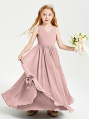 Elegant Sleeveless Junior Bridesmaid Dresses Dusty Rose