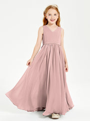 Elegant Sleeveless Junior Bridesmaid Dresses Dusty Rose