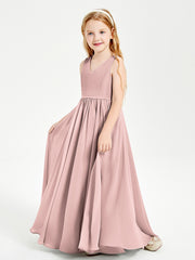 Elegant Sleeveless Junior Bridesmaid Dresses Dusty Rose