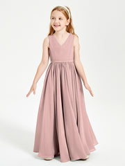 Elegant Sleeveless Junior Bridesmaid Dresses Dusty Rose