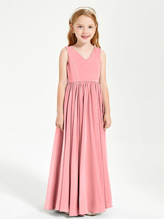 Elegant Sleeveless Junior Bridesmaid Dresses Flamingo