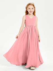 Elegant Sleeveless Junior Bridesmaid Dresses Flamingo