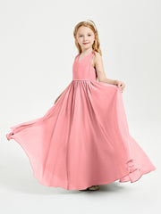 Elegant Sleeveless Junior Bridesmaid Dresses Flamingo