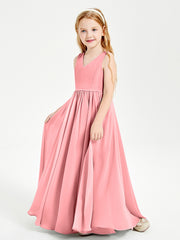 Elegant Sleeveless Junior Bridesmaid Dresses Flamingo