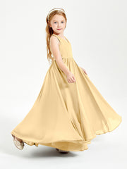 Elegant Sleeveless Junior Bridesmaid Dresses Gold