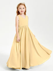 Elegant Sleeveless Junior Bridesmaid Dresses Gold