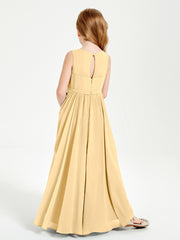 Elegant Sleeveless Junior Bridesmaid Dresses Gold
