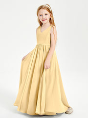 Elegant Sleeveless Junior Bridesmaid Dresses Gold