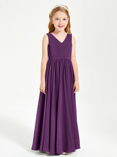 Elegant Sleeveless Junior Bridesmaid Dresses Grape