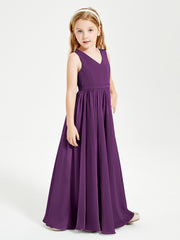 Elegant Sleeveless Junior Bridesmaid Dresses Grape