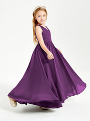 Elegant Sleeveless Junior Bridesmaid Dresses Grape