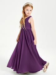 Elegant Sleeveless Junior Bridesmaid Dresses Grape