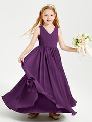 Elegant Sleeveless Junior Bridesmaid Dresses Grape