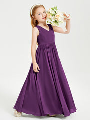 Elegant Sleeveless Junior Bridesmaid Dresses Grape