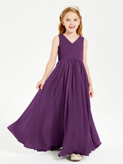 Elegant Sleeveless Junior Bridesmaid Dresses Grape