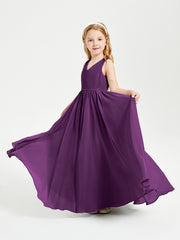 Elegant Sleeveless Junior Bridesmaid Dresses Grape