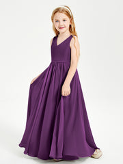 Elegant Sleeveless Junior Bridesmaid Dresses Grape