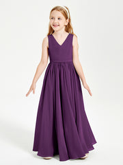 Elegant Sleeveless Junior Bridesmaid Dresses Grape