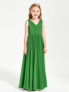 Elegant Sleeveless Junior Bridesmaid Dresses Green