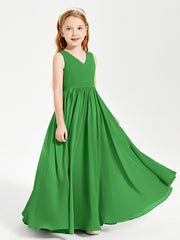 Elegant Sleeveless Junior Bridesmaid Dresses Green