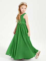 Elegant Sleeveless Junior Bridesmaid Dresses Green